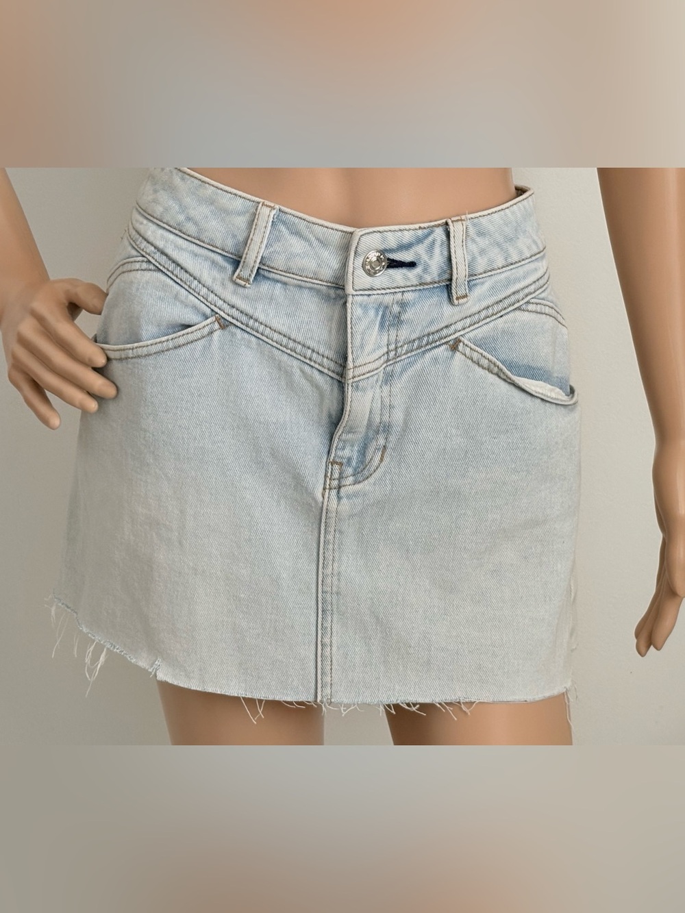 PacSun Light Wash Western Denim Mini Skirt size 27